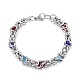 304 bracelet chaîne byzantine en acier inoxydable pour fille femme BJEW-Z011-17P-2