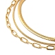 Трехслойные ожерелья с цепочками из титановой стали NJEW-D054-01A-01G-4