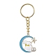 Moon with Rabbit Alloy Enamel Pendant Keychain KEYC-JKC00623-03-1