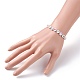 Bracelet extensible de perles acryliques rondes plates à motif de coeur pour enfant BJEW-JB07215-3