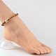 Round Wood Beads Anklets AJEW-AN00133-4