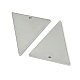 真鍮チャーム  空白タグのスタンプ  三角形  プラチナ  30.5x25.5x1mm  穴：1mm KK-WH0041-06-P-2