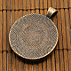 Nickel de style tibétain pendants sins cabochon supports et cercle en forme de dôme couvert de cabochon de verre clair TIBEP-MSMC021-35R-NF-5