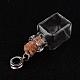 Quaderförmige Glas-Wunschflasche europäisch baumeln Charms PALLOY-JF00162-04-2