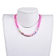 Handmade Polymer Clay Heishi Beaded Choker Necklaces NJEW-JN02722-04-4