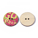 2-Hole Spray Painted Wooden Buttons BUTT-T006-005-2