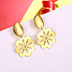 Sakura Brass Dangle Stud Earrings EJEW-BB37489-4