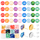 PH PandaHall 180pcs Resin Cabochons 9 Colors Petal Glitter Resin Cabochons Half Round Flower Cabochons with 20pcs Brass Ear Studs Settings Ear Nuts for DIY Earring Making Repairing Supplies DIY-PH0008-39-1