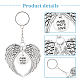 PH PandaHall 16pcs 4 Styles Angel Wings Charm Keychain KEYC-PH0001-79-4