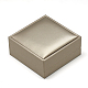 プラスチックブレスレットの箱  ベルベットと  正方形  淡い茶色  9.1x9.1x4.5cm OBOX-Q014-31-2