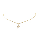 Brass Pendant Necklace with Clear Cubic Zirconia NJEW-JN04250-02-7