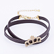 PU Leather Cord Choker Necklaces NJEW-H477-17G-1