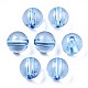 Perles rondes en acrylique transparent de couleur bleu clair X-PL572Y-6-2