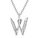 SHEGRACE 925 Sterling Silver Initial Pendant Necklaces JN919A-1