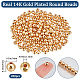 Beebeecraft 1 Box 200Pcs 5mm Round Beads 14K Gold Plated Smooth Loose Ball Spacer Beads for Jewellery Making Bracelets Necklace Hole 1.5mm KK-BBC0011-15B-2