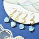 2 Pair 2 Style Opalite Heart Dangle Earrings EJEW-JE05463-4