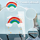 アクリルイヤリングディスプレイスタンド  長方形のイヤリングオーガナイザーホルダー  亜鉛合金パーツと  虹の模様  完成品：9.5x20x24.2cm EDIS-WH0021-40P-01-3