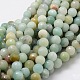Faceted Round Natural Flower Amazonite Bead Strands G-L437-34-8mm-1