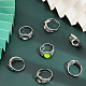 Chgcraft 10 pz impostazioni per anelli vuoti in ottone regolabili platino piatto tondo base per anelli impostazioni vuote per anelli forniture per creazione di gioielli KK-CA0002-18-10