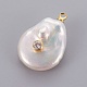 Colgantes naturales de perlas cultivadas de agua dulce PEAR-L025-01G-2