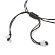 Bracelet de perles tressées avec des éclats d'aigue-marine naturelle BJEW-JB08019-10-5