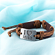 Unisex Trendy Leather Cord Bracelets BJEW-BB15607-A-8