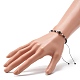 Set di bracciali con perline intrecciate in filo di nylon regolabile con perline di agata nera naturale BJEW-JB06453-8