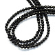 Faceted Round Natural Black Onyx Beads Strands G-S136-4mm-2