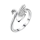 Alloy Swan Open Cuff Ring SENE-PW0017-14-1