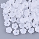 不透明樹脂ビーズキャップ  5花びら  花  ホワイト  10x10.5x3.5mm  穴：1mm X-RESI-T040-031B-1