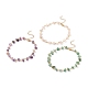 Perlen-Fußkettchen mit Edelsteinsplittern und 304 Edelstahlkette für Damen AJEW-AN00497-1