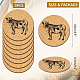 BENECREAT Wooden Animal Coasters Set of 8 DJEW-WH0040-001-2