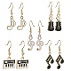Golden Alloy Enamel Dangle Earrings for Women EJEW-JE05657-1