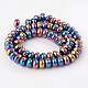 Rondelle Electroplated Non-magnetic Synthetic Hematite Beads Strands G-L368-03C-2