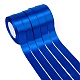 シングルフェイスサテンリボン  ポリエステルリボン  ブルー  幅1インチ（25mm）  25ヤード/ロール（22.86メートル/ロール）  5のロール/グループ  125ヤード/グループ（114.3メートル/グループ） RC25mmY040-1