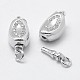 Rhodium Plated 925 Sterling Silver Cubic Zirconia Box Clasps STER-F037-062P-3