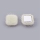 Faux Mink Fur Covered Cabochons WOVE-F021-04S-08-2