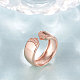 Trendy Real Rose Gold Plated Brass Cubic Zirconia Wide Band Cuff Rings RJEW-BB14630-8RG-3