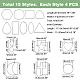 AHANDMAKER 60 Pcs 15 Shapes Metal Frame Open Bezel Pendants STAS-GA0001-36-2