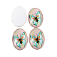 Cabochons ovales en verre imprimé de papillon X-GGLA-N003-20x30-C22-2