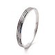 Colorful Cubic Zirconia Triple Link Hinged Bangle BJEW-F445-09P-2