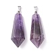 Natural Amethyst Pointed Pendants G-I314-02P-13-2