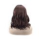 前髪の短いカーリーボブウィッグ  肩の長さのかつら  高温繊維  女性用合成かつら  ココナッツブラウン  16.5インチ（42cm） OHAR-L010-002B-4