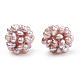 Handgefertigte Perlen mit Naturperlen WOVE-S116-02A-2