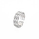 304 anillo abierto de acero inoxidable con forma de bambú para mujer. RJEW-S405-201P-3