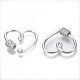 Brass Micro Pave Clear Cubic Zirconia Screw Carabiner Lock Charms ZIRC-T013-05P-NF-2