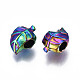 Perlas europeas de aleación de color arco iris chapado en rack PALLOY-S180-351-3