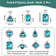 PandaHall Elite 40Pcs 8 Style Platinum Plated Alloy Glass Pendants Sets ALRI-PH0001-27B-2