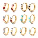 Квадратные серьги-кольца с эмалью от сглаза для женщин EJEW-I260-45G-NR-1