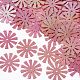 装飾アクセサリー  ポリ塩化ビニールのプラスチック製のスパンコール/スパンコールビーズ  ABカラー  花  インディアンレッド  16x0.2mm  穴：1mm  約10000個/500g PVC-R022-023H-1